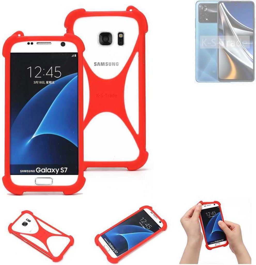 K-S-Trade Handy-Hülle kompatibel mit POCO X4 Pro 5G Schutz-Hülle Bumper Silikon Schutz Hülle Cover Case Silikoncase Silikonbumper TPU Softcase