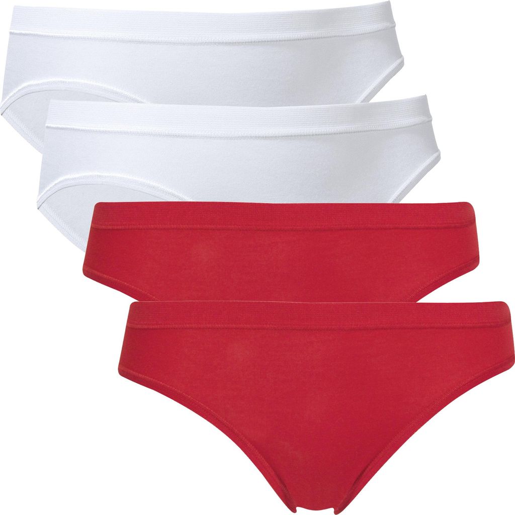 Con-ta Damen-Hüftslip 4er-Pack weiß/rot 38