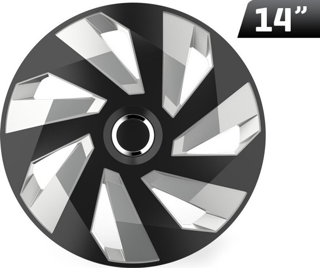 Vector RC schwarz / silber 14" Radkappe, 1 Stk