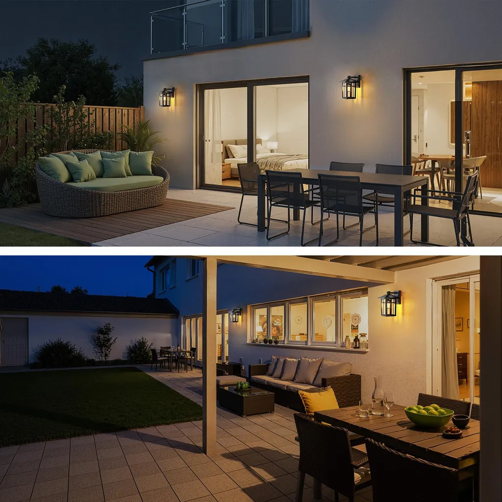 S'AFIELINA Lampada da Parete Esterno E27 Nera 2 Pezzi IP44 Design Moderno - 10