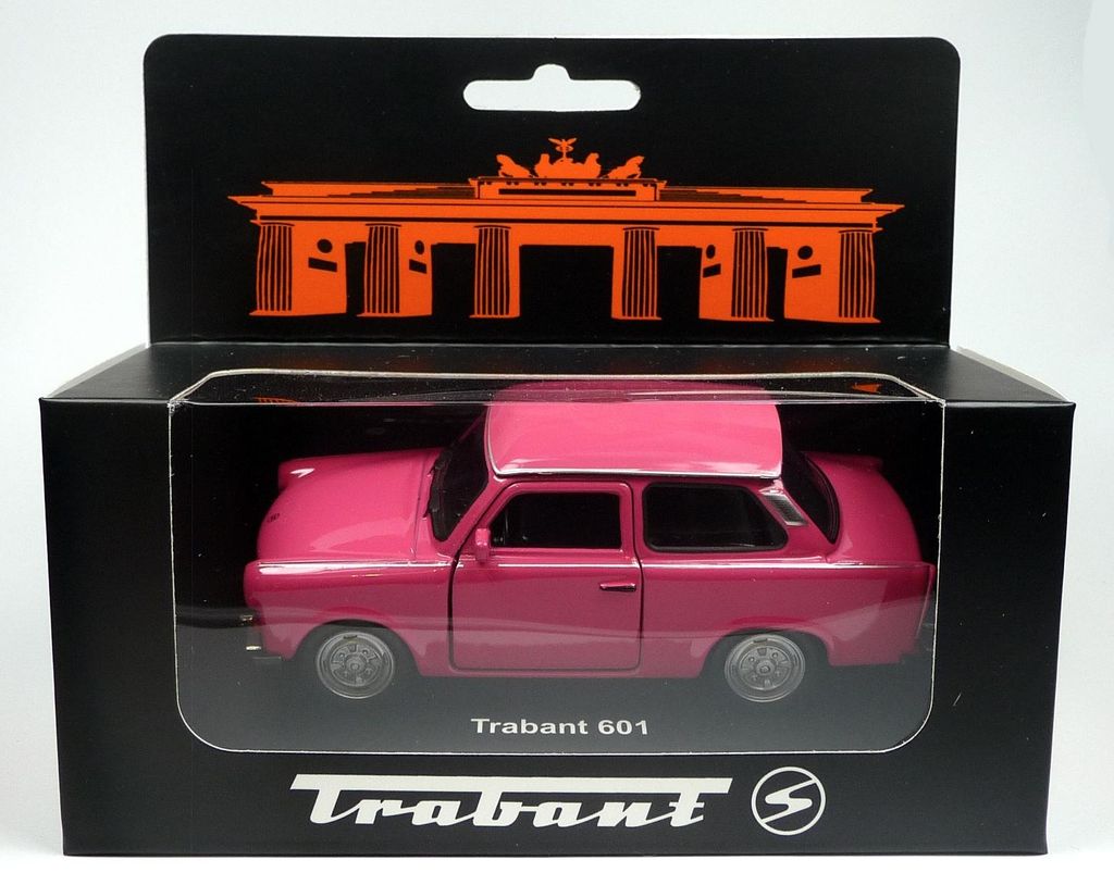 Modellauto Trabant 601 Modellauto ca. 11cm Sonderfarbe pink - Jubiläumsedition: 50 Jahre Trabant