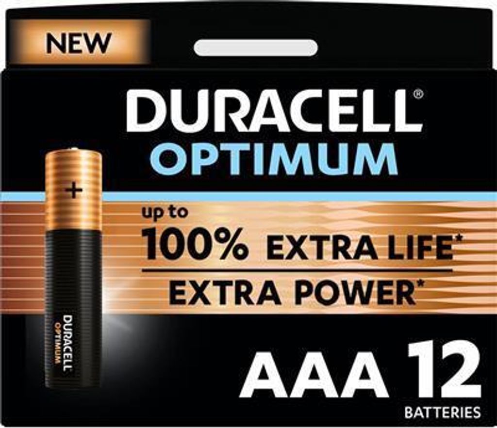 Duracell - Batteria Duracell Optimum AAA 12pcs | Soffio uno Immagine del prodotto 
