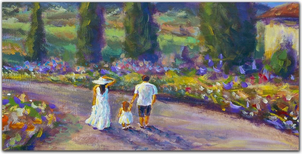 Coloray Bild aus Acryl 120 cm x 60 cm - Gehärtetes Acryl Acrylblock mit Bild Wohnzimmer Küche Dekoration Wanddekoration - Stammbaum Blüten