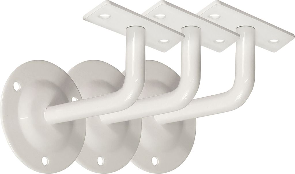Handlaufhalter Set 3 Stück HLH 1105 Weiss gerade Auflage Handlaufträger Stütze