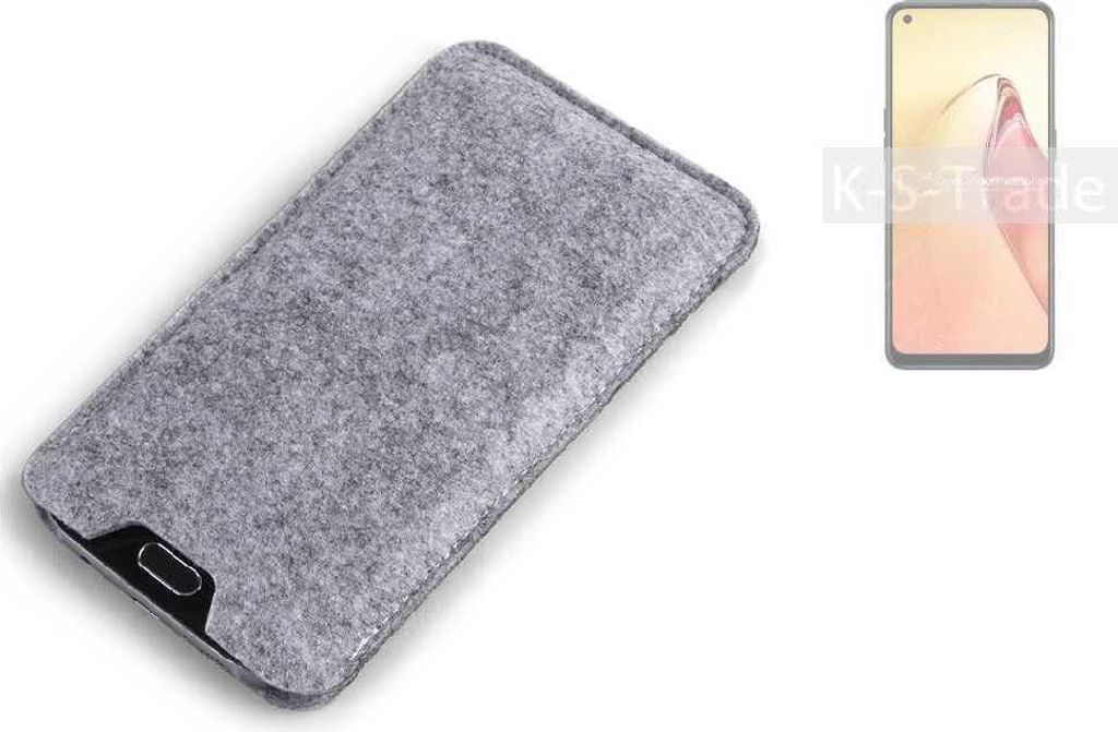 K-S-Trade Filz Handyhülle kompatibel mit Oppo F21s Pro 5G Schutzhülle Filztasche Filz Tasche Case Sleeve Handy Hülle Filzhülle grau