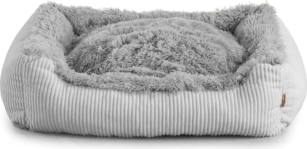 Hundebett Shaggy – Weiches, waschbares Hundekissen für kleine Hunde mit Farb- und Größenwahl (XXXL - 130x110, Grau)