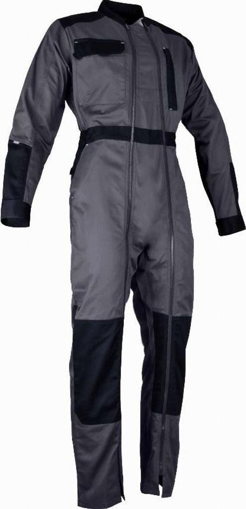 Doppelter Zip-Overall Chlor LMA Dunkelgrau / Schwarz - T7/ T.3XL - 4112 T.3XL