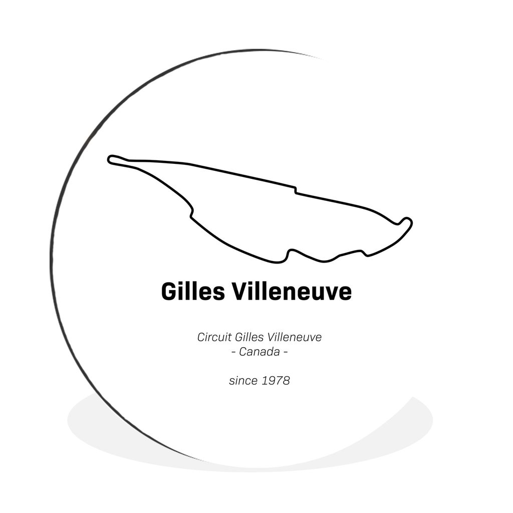 MuchoWow Aluminium Wandkreis Formel 1 - Kanada - Rennstrecke Ø 90 cm Wanddeko Modern Wohnzimmer - Mauerkreis - Wandbilder - Runde Bild - Bild au...