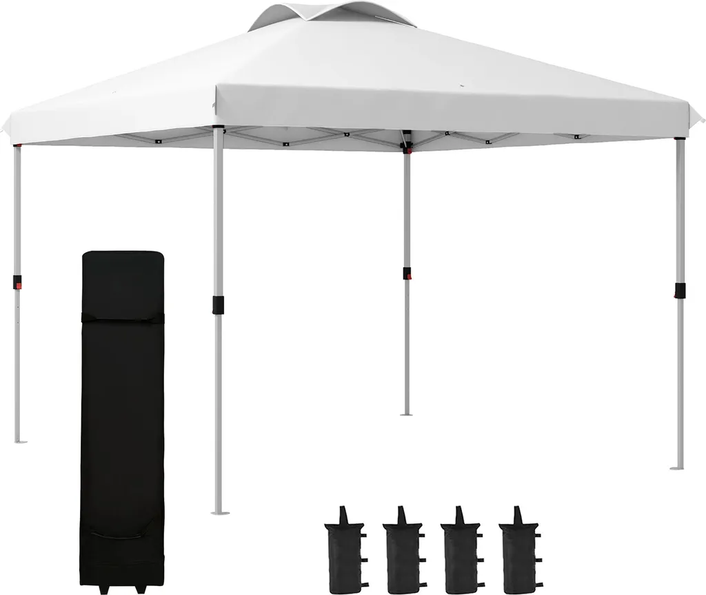 Pavillon de Jardin Pop-up 3x3 m Pliable et Réglable avec Sac de Transport