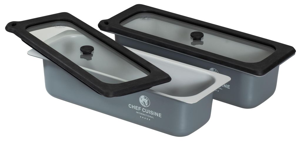 Chef Cuisine Food-Container mit Vakuum-Glasdeckel, 2er Set