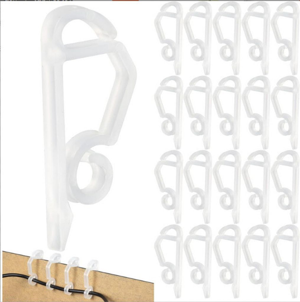 INF 50er-Pack Licht-Clips für den Außenbereich, für Lichterketten, Weihnachtsdekoration, Party Weiß