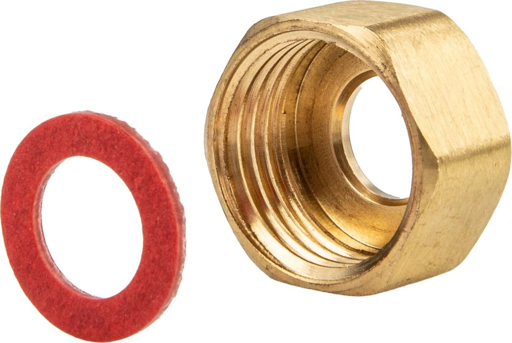 tecuro Überwurfmutter für Standventil - Rp 1/2 Zoll x Ø 10 mm Rohr, Messing blank