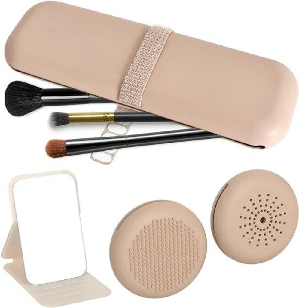 Trousse cosmétique voyage silicone miroir pour maquillage en déplacement