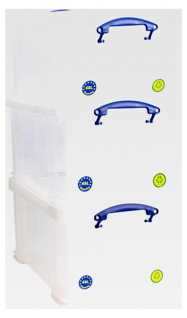 3 x 48 Liter - 60 x 40 x 31,5 cm - transparent