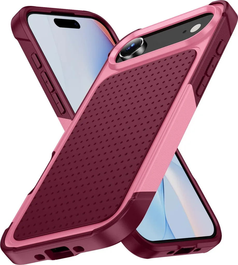 Custodia iPhone Air Rosa Rosso: Protezione Militare 2in1 Antiurto