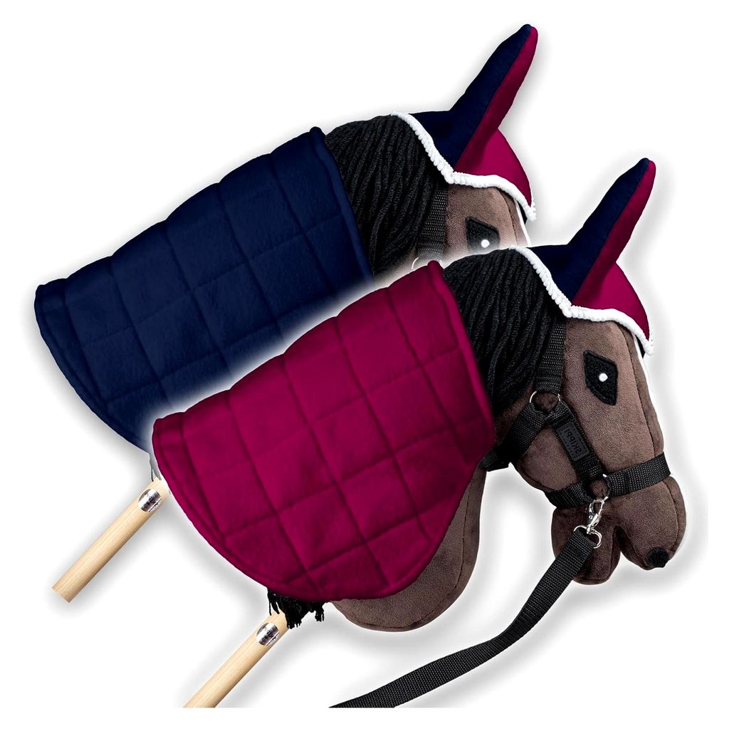 Wendbare Decke und Fliegenhaube für Hobby Horses – Fuchsia und Marineblau