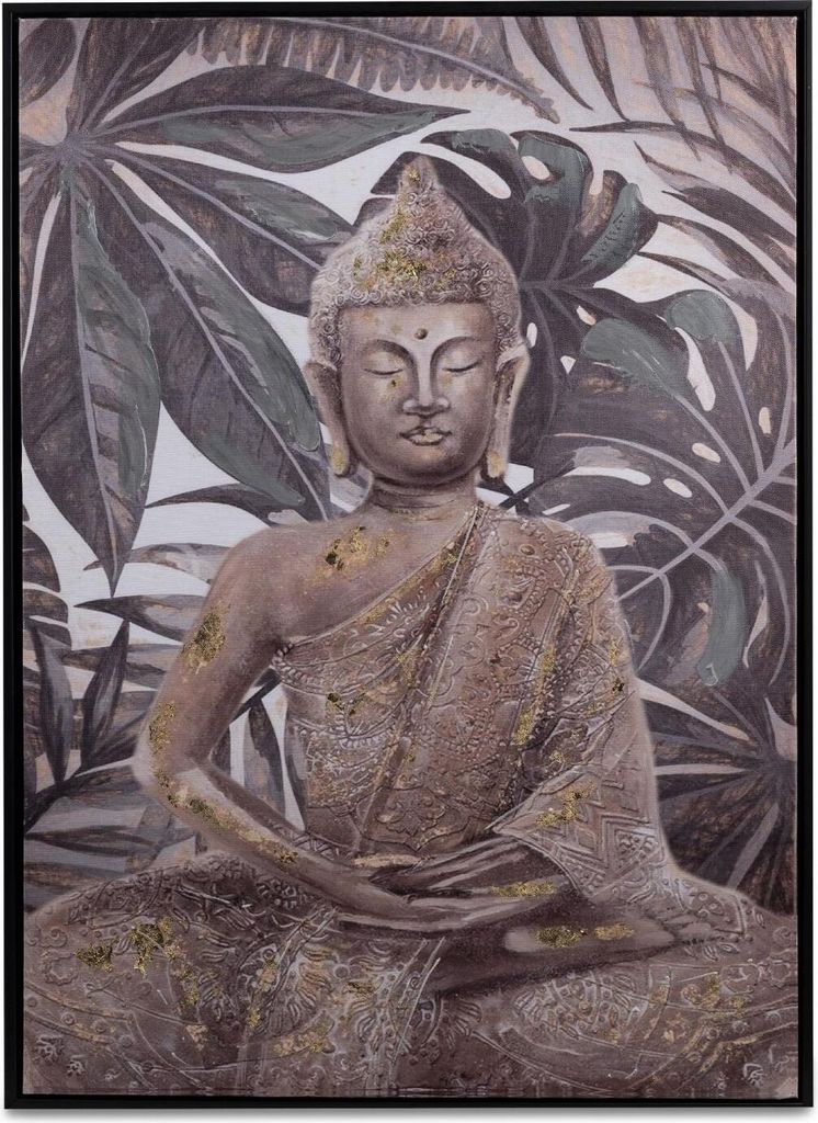 Wandbild, Wanddeko BUDDHA Motiv B auf Leinwand 72x52cm Formano