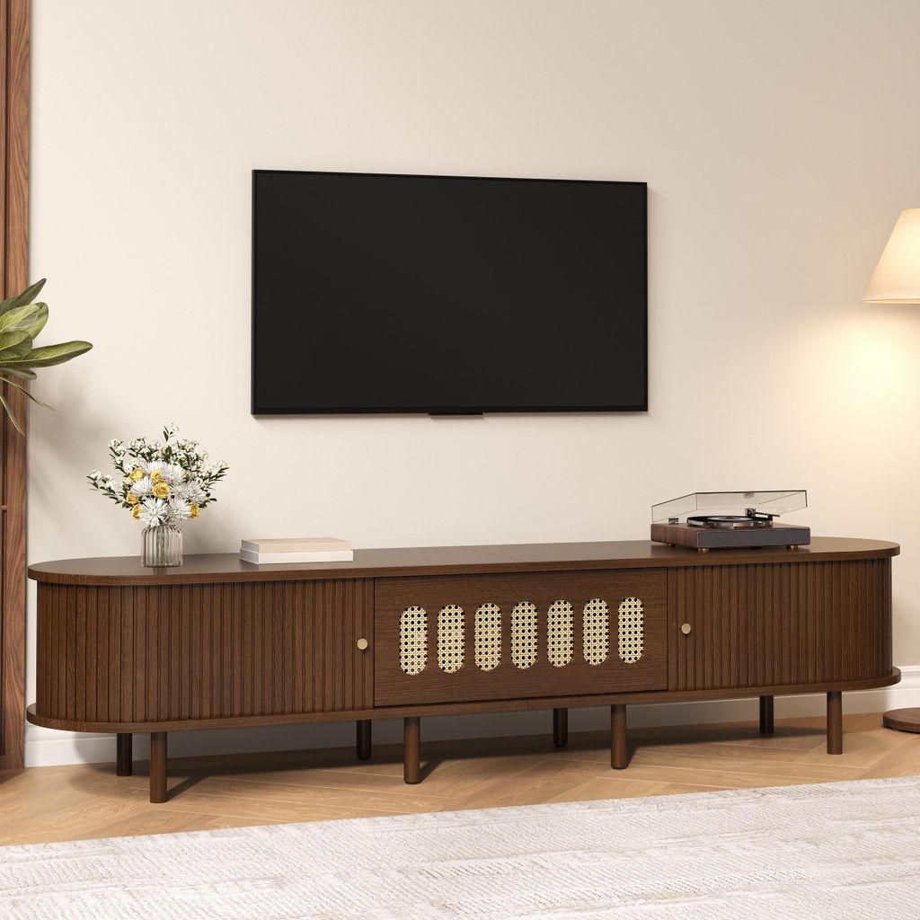Merax TV-Schrank mit Rattan-Design, TV-Ständer mit 2 Produktbild 