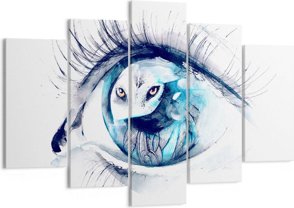 Bild auf Leinwand - Leinwandbild - Wildnis fantasie Augapfel illustration - 150x100cm - Wand Bild - Wanddeko - Leinwanddruck - Bilder - Kunstdruck ...