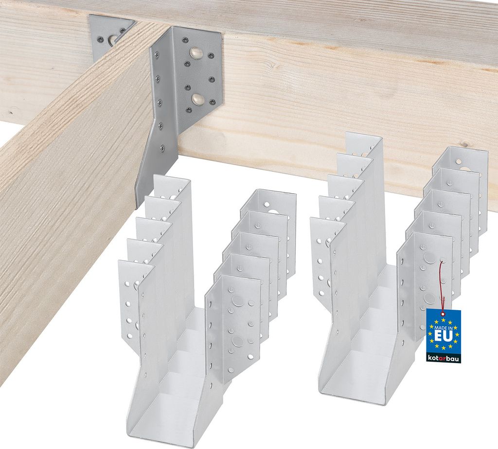 KOTARBAU 10er Set Balkenschuh Typ A 60 mm Holzbalkenverbinder Balkenverbinder Verbinder für Baukonstruktion außenliegend