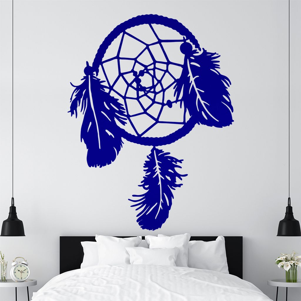 KIWISTAR Traumfänger - Feder Symbol Traum Wandtattoo in 6 Größen - Wandaufkleber Wall Sticker - Dekoration, Küche, Wohnzimmer, Schlafzimmer, Ba...