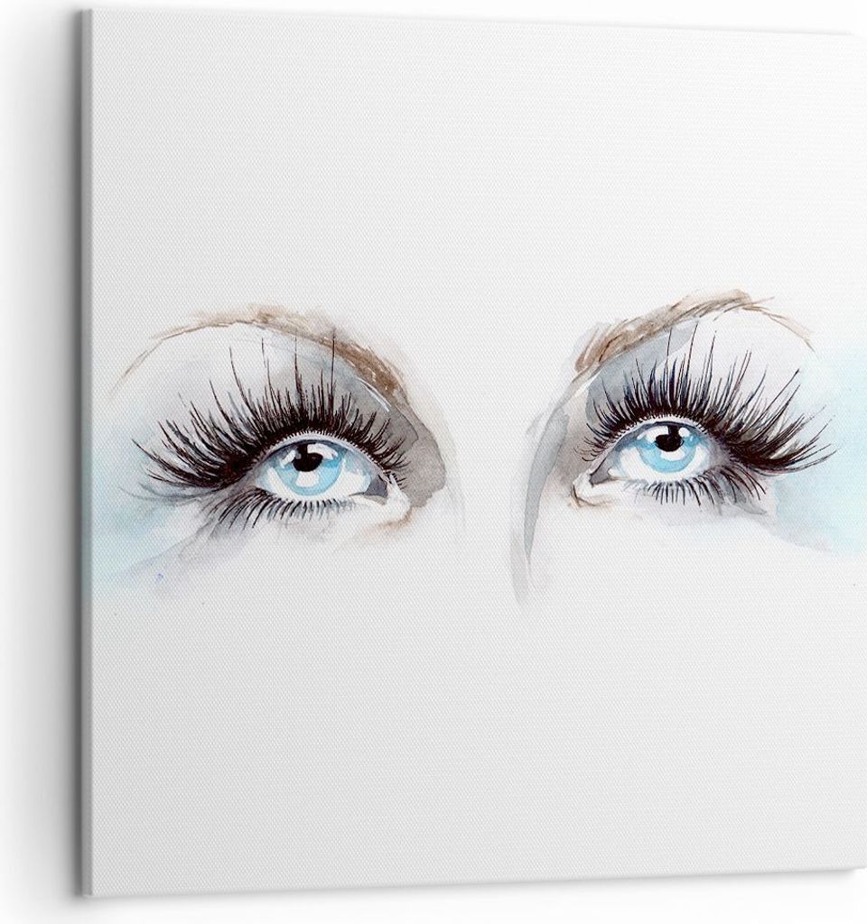 Bild auf Leinwand - Leinwandbild - Mädchen Fantasie Augapfel menschliches - 50x50cm - Wand Bild - Wanddeko - Leinwanddruck - Bilder - Kunstdruck -...