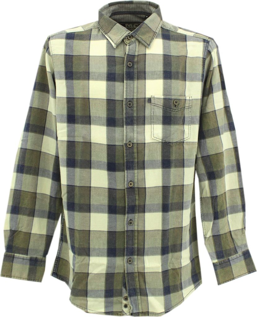 30107 Monte Carlo, ,  Herren langarm Hemd, Flanell, grau Produktbild 