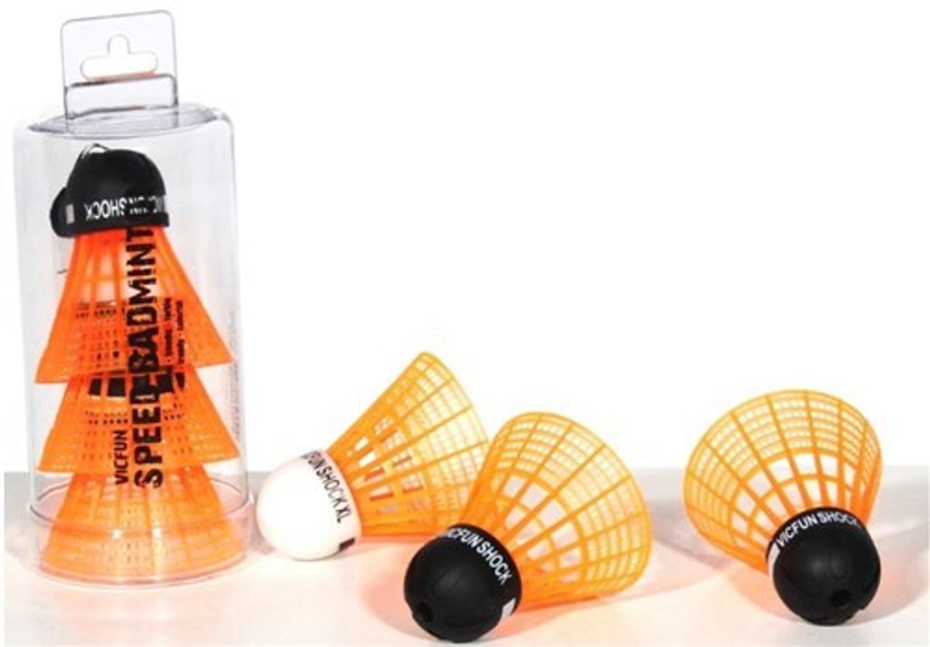 Vicfun 3 Speed Badmintonbälle Shock Tube Orange | Badminton Ball Bälle Federball Plastikball Feder
