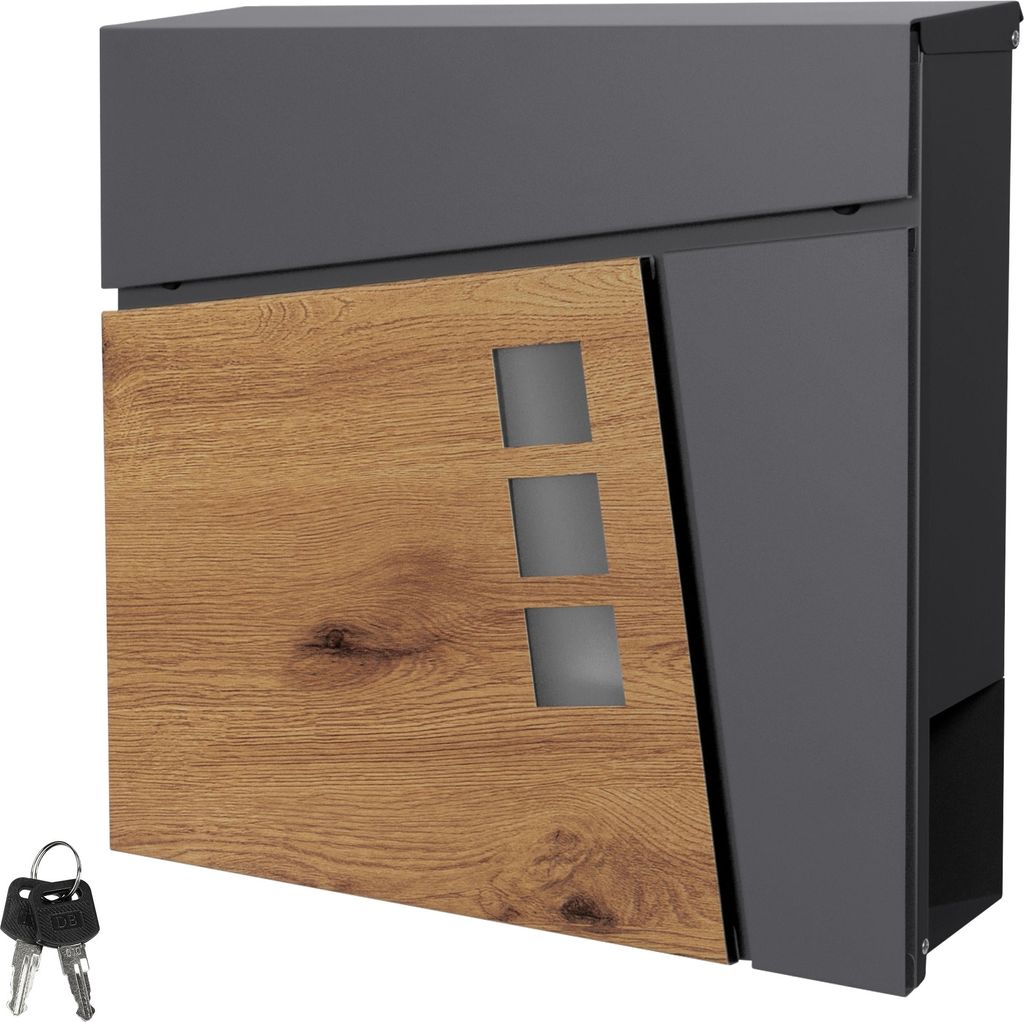 ML-Design Briefkasten mit Zeitungsfach, 37x37x11 cm, Produktbild 