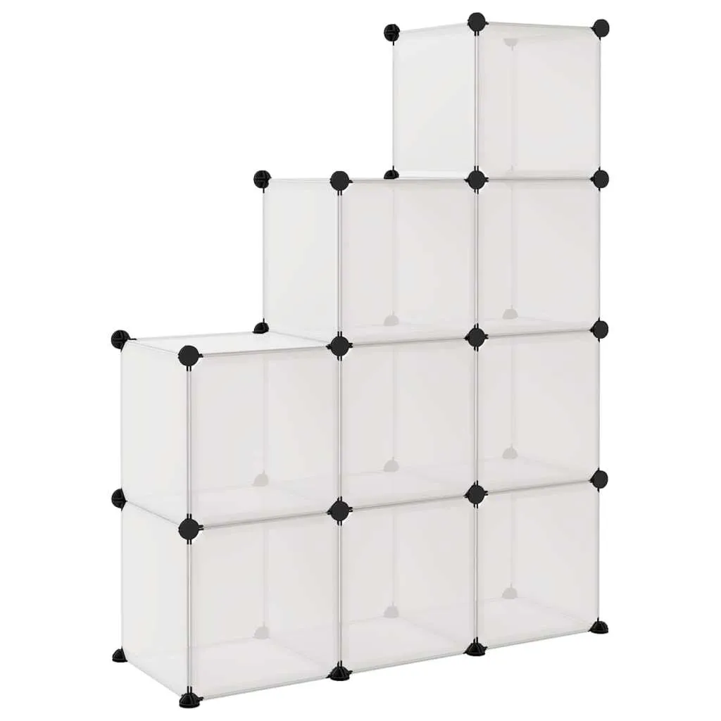 Meuble de rangement 9 cases modulables en plastique PP transparent - 5