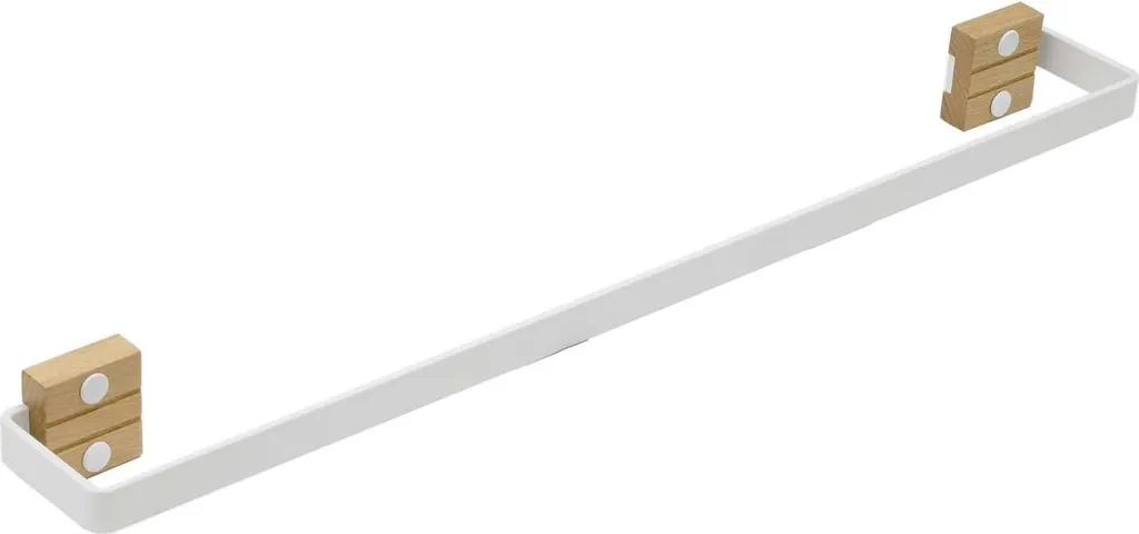 Barre porte-serviette salle de bain blanche 40cm fixation invisible