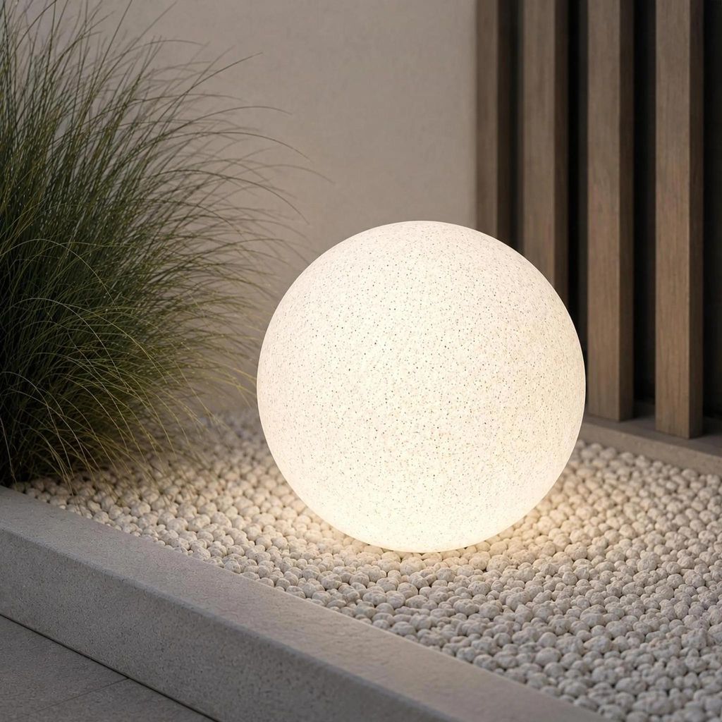 LUMILED Stein Kugelleuchte Außen 30cm Außenkugelleuchte Produktbild 