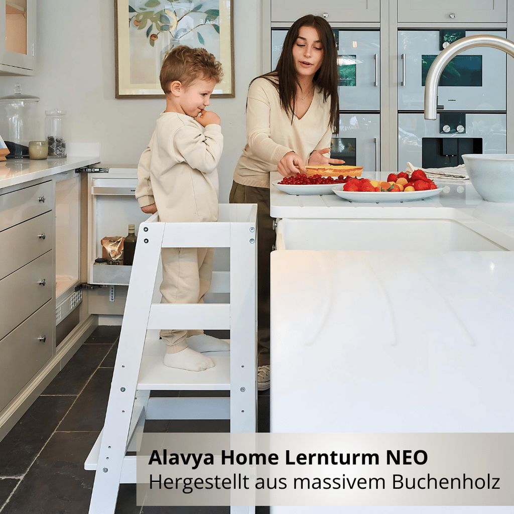 Lernturm NEO aus Buchenholz - Weiß -100% Produktbild 2