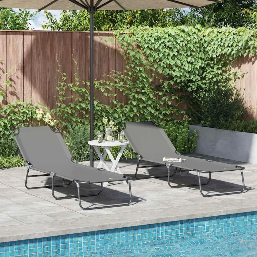Arredo Giardino vidaXL: Set 2 Lettini Moderni Grigio Antracite - 2