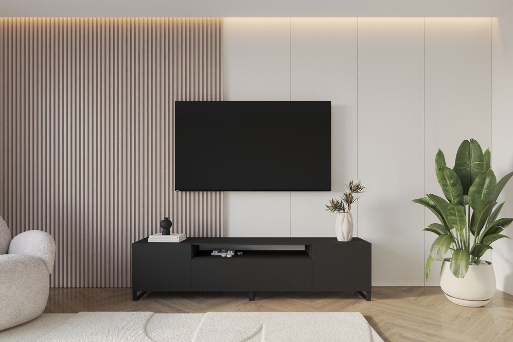 ALTDECOR TV-Schrank ELIO-S mit modernen Fronten, 200x53x41 Lowboard, TV Möbel, TV Cabinet, Fernsehtisch, Fernseher Schrank, TV Kommode, TV Tisch, ...