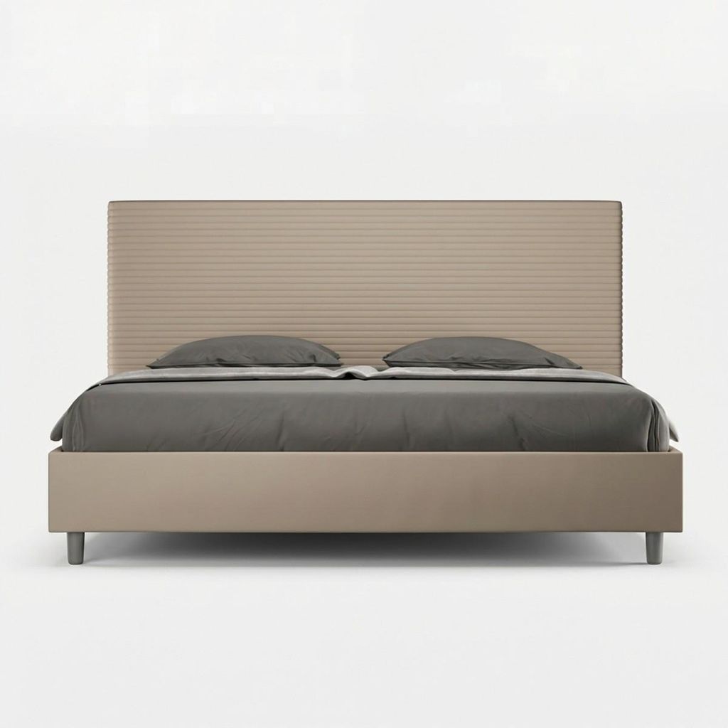 King-Size Bett mit Bettkasten 180x200 Modern Focus K - Beige