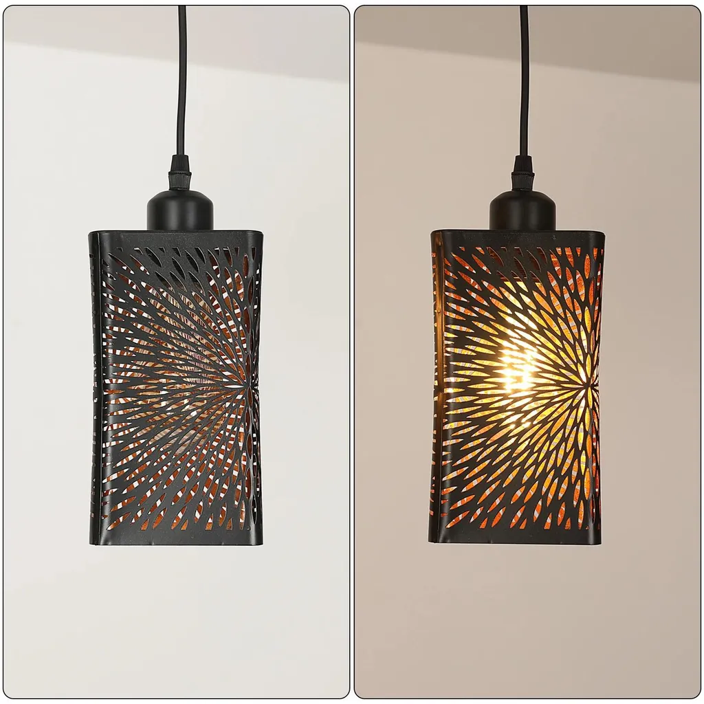 Suspension Noire 3 Feux E27 : Solution Éclairage Plafond Haut Réglable - 5