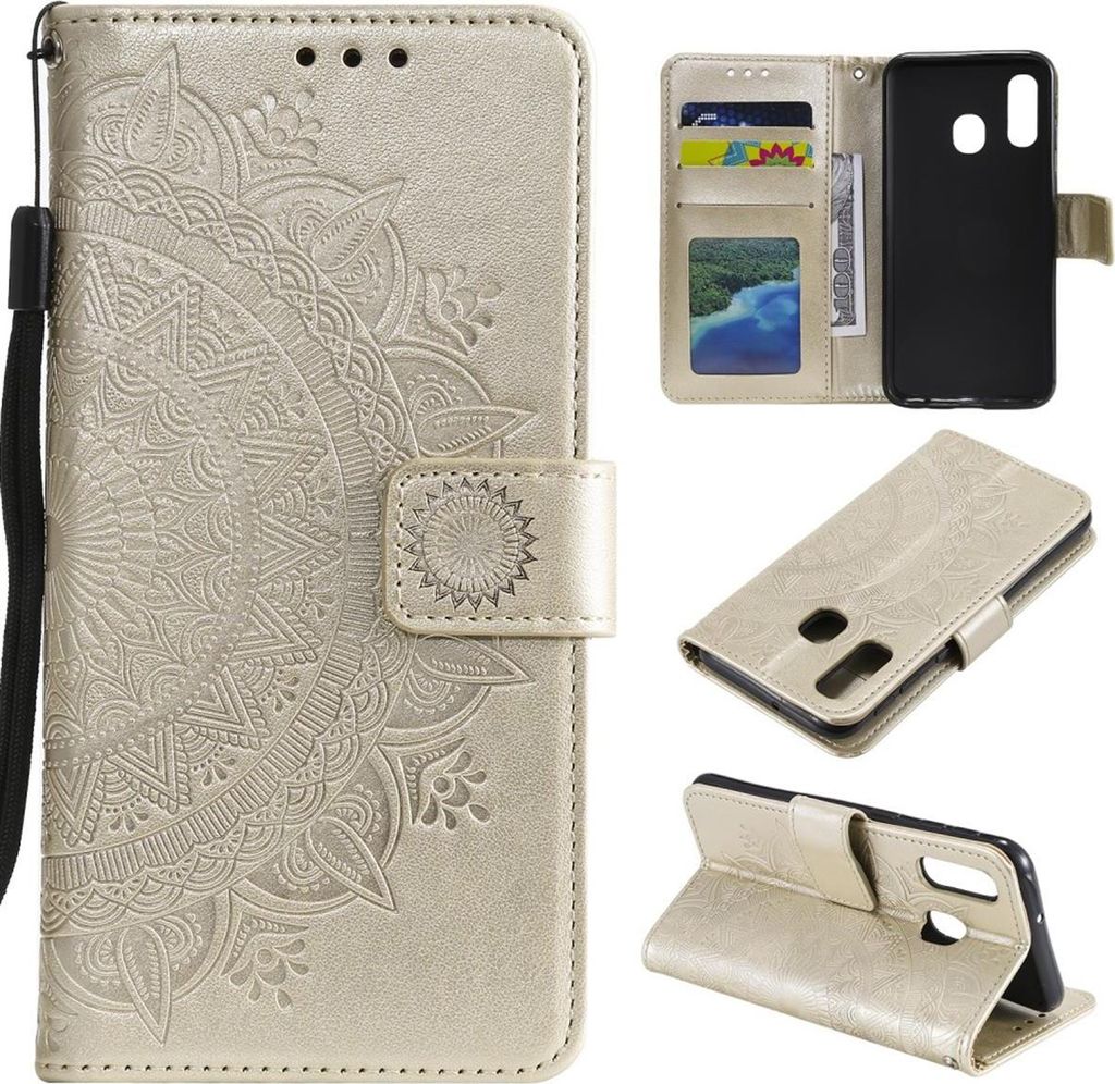 Hülle für Samsung Galaxy A20e Handyhülle Flip Case Schutzhülle Cover Mandala