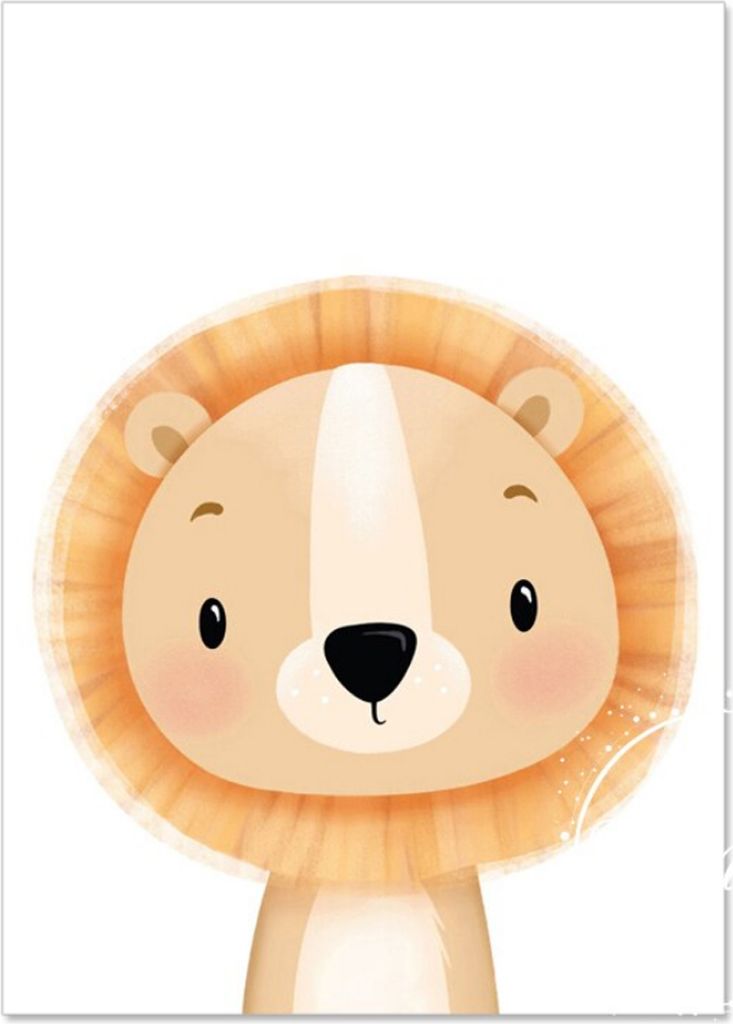 TPFLiving Kunstdruck LW-1317 (OHNE RAHMEN) Poster - Leinwand - Wandbild - Hochauflösender Giclée-Druck, langlebig und hochwertig - Bunte Tiere, F...