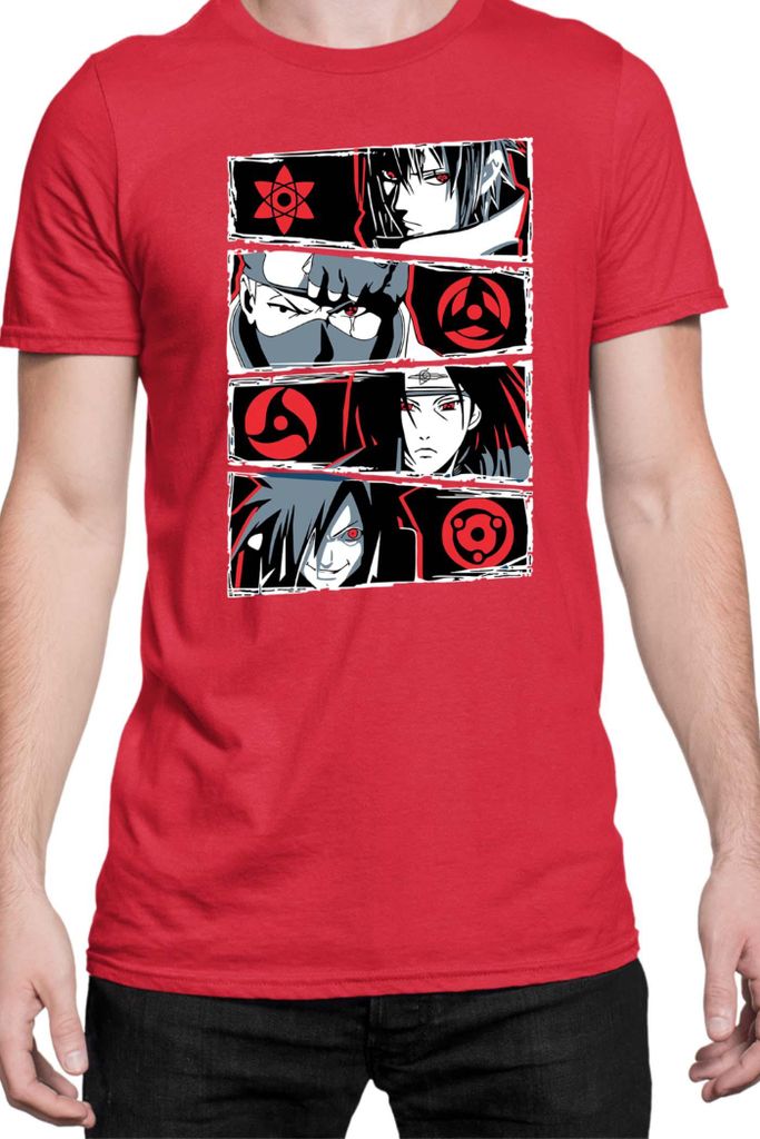 Herren T-Shirt Naruto Sharingan Users, Man S / Rot
