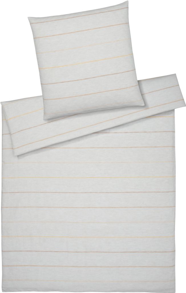 elegante Halbleinen-Bettwäsche-Garnitur Balance Farbe Kurkuma Größe 140x220+70x90cm