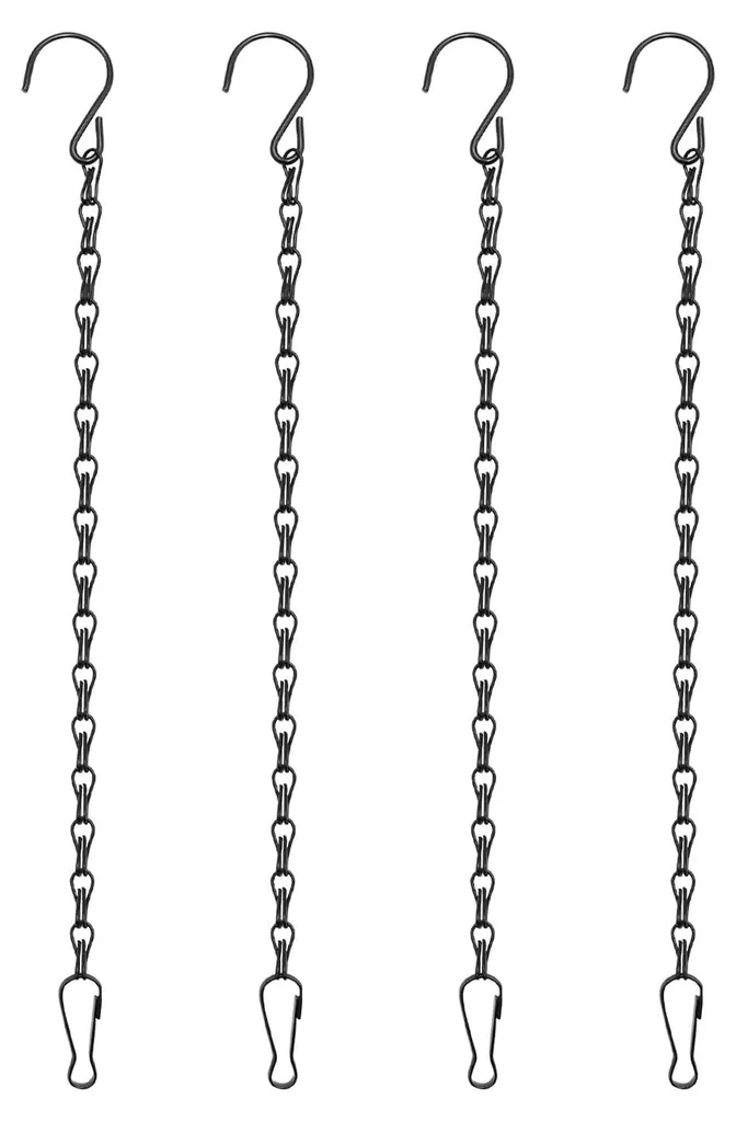 Chaîne Anti-Rouille pour Paniers Suspendus 25 cm - Solution Fixation Noir