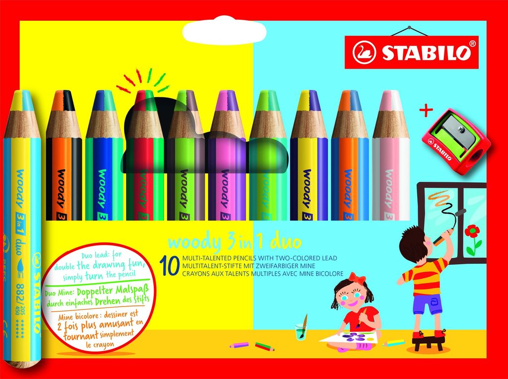 STABILO Multitalentstift woody 3 in 1 duo 10er Karton-Etui