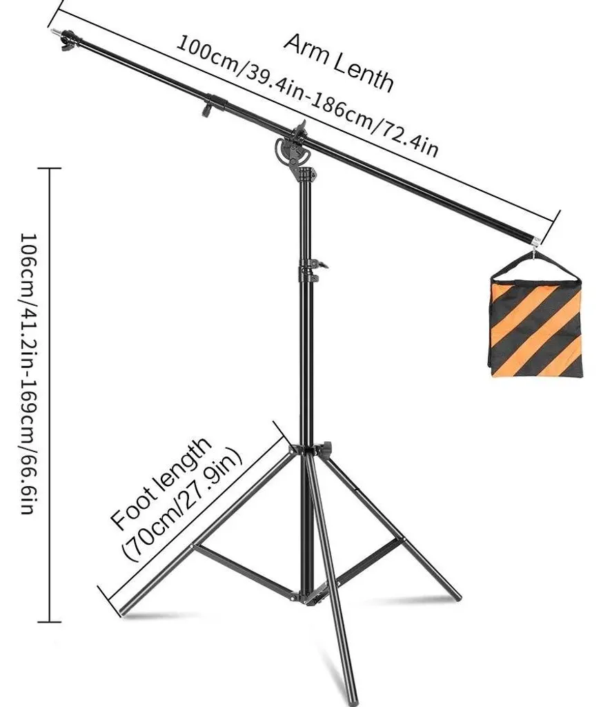 Trépied Réglable en Acier Inoxydable - Pied d'Éclairage Robuste 2m - 2