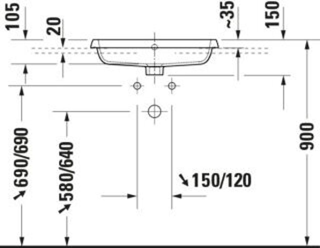 DURAVIT 2396550027 Qatego EinbauWT 550mm, geschliffen Produktbild 