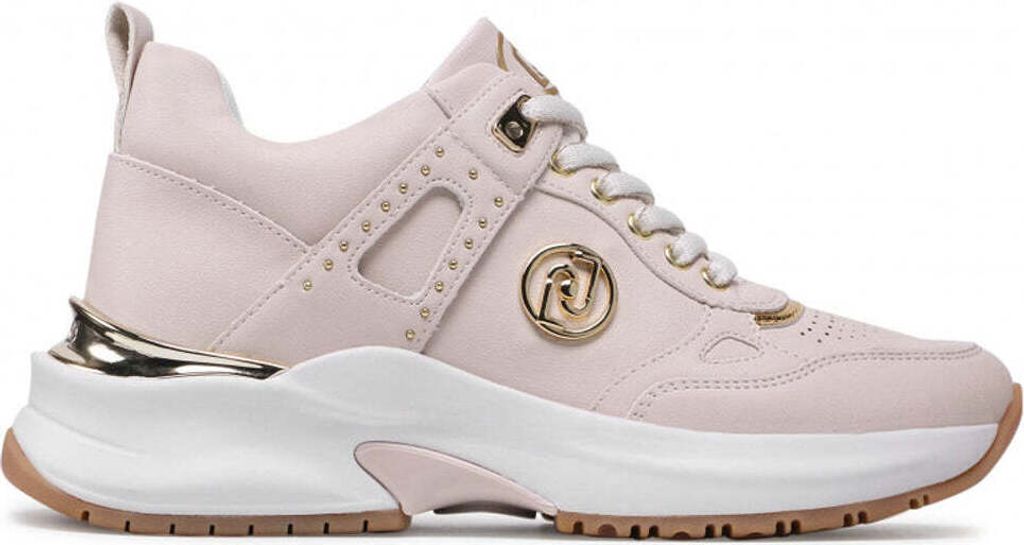 Liu Jo Lily 05 Goldene Flache Freizeitschuhe aus Kunstleder mit Schnürsenkeln