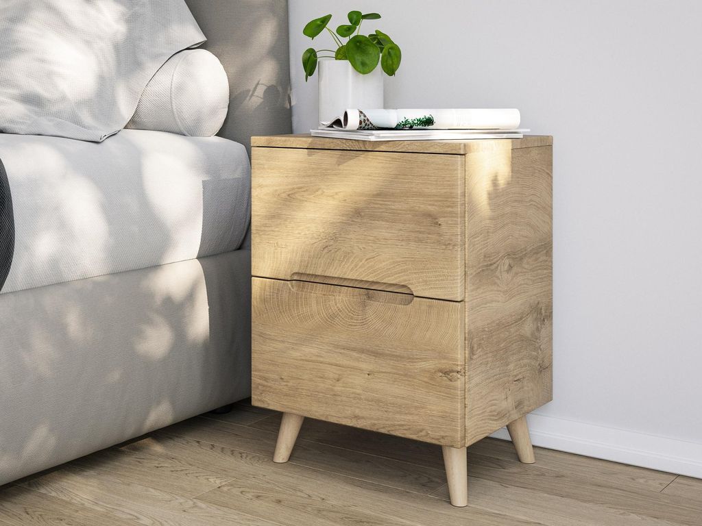 Stand Nachttisch Talo 40cm 2 Softclose-Einzüge mit Greifraum eiche klassik : eiche klassik Varianten: eiche klassik