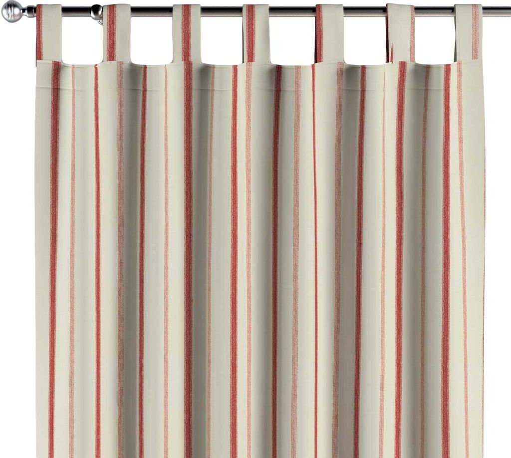 Dekoria Schlaufenschal, creme- rot gestreift, 130 x 245 cm