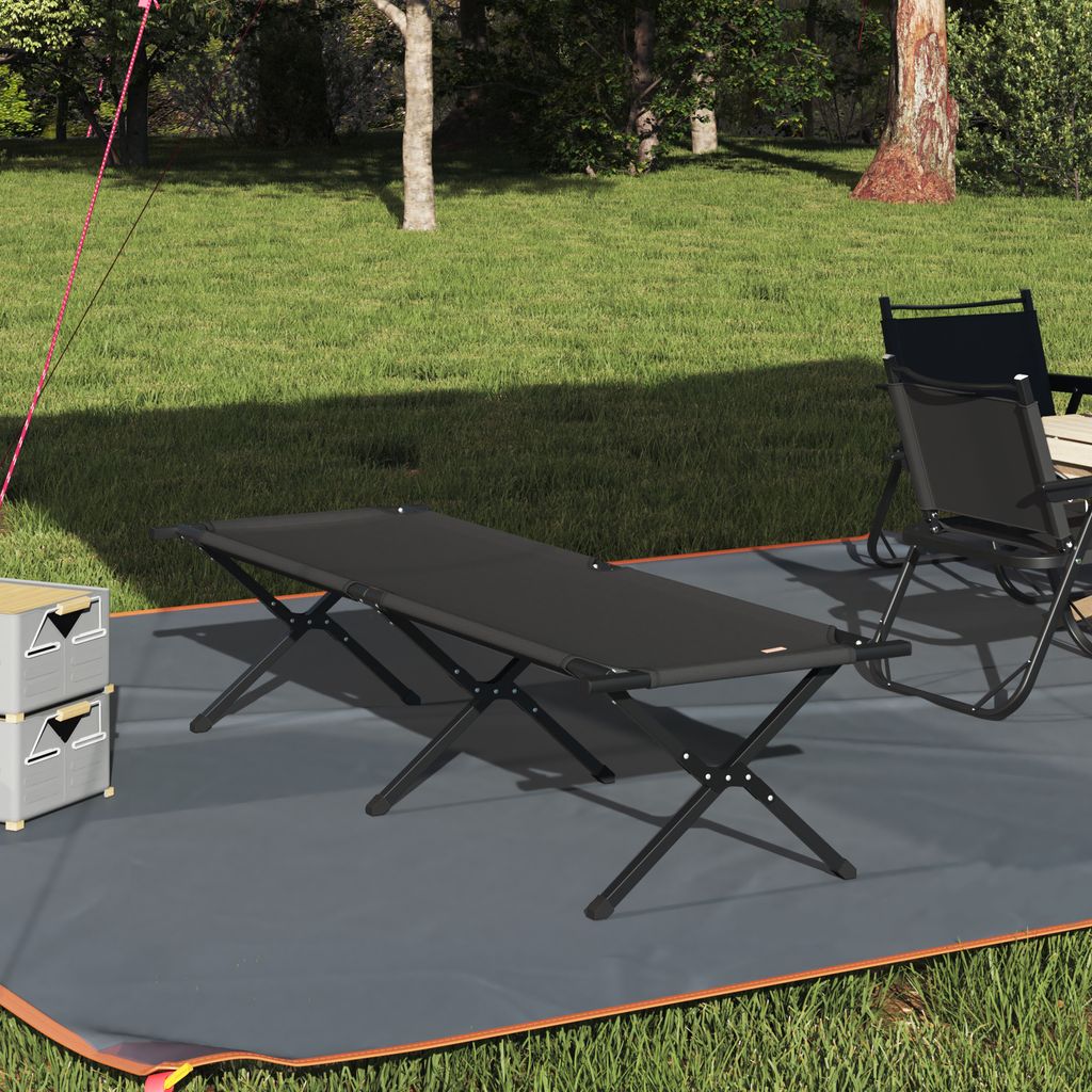 Desgin Klapp-Sonnenbett mit Tragetasche Schwarz 600D Oxford-Gewebe - Campingbetten & -liegen 42003175