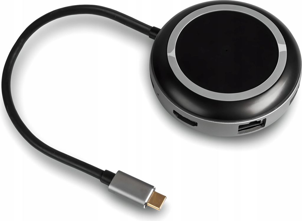 Hub Usb-C - Hdmi 2Xusb 3.0 Pd Lan Rj45 + Drahtloses Induktives Ladegerät